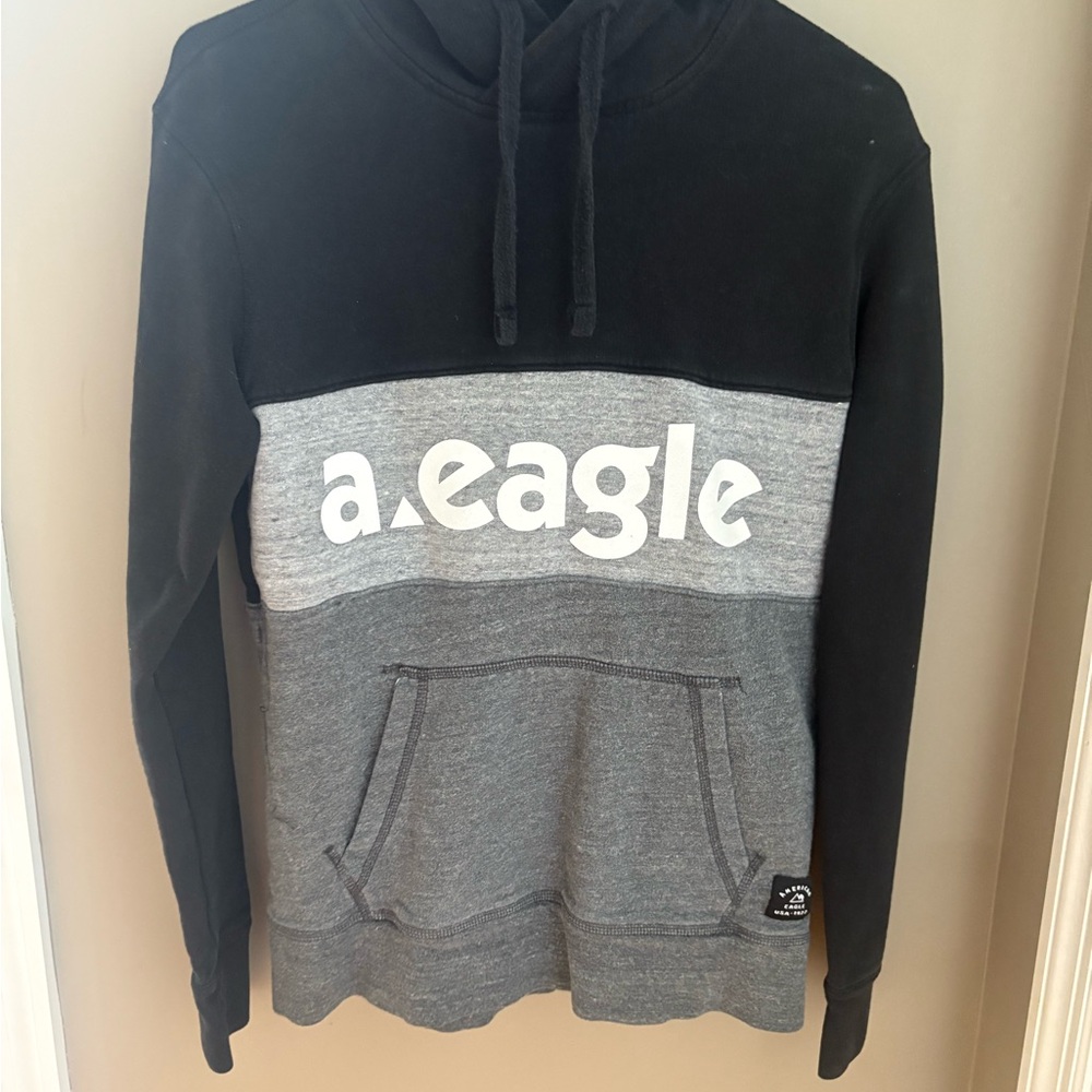 A. Eagle Black and Gray Hoodie
